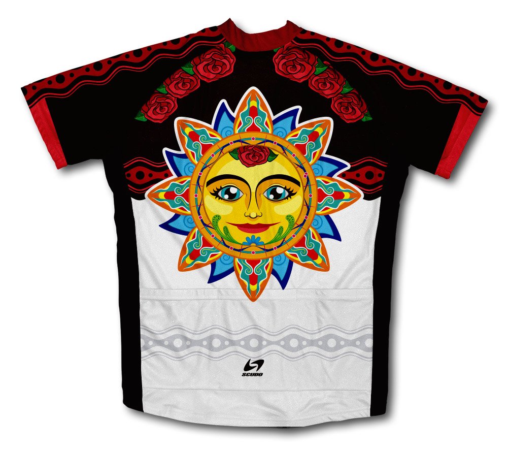 Mexican Sun Short Sleeve Cycling Jersey for Women - Size 2XL Yellow