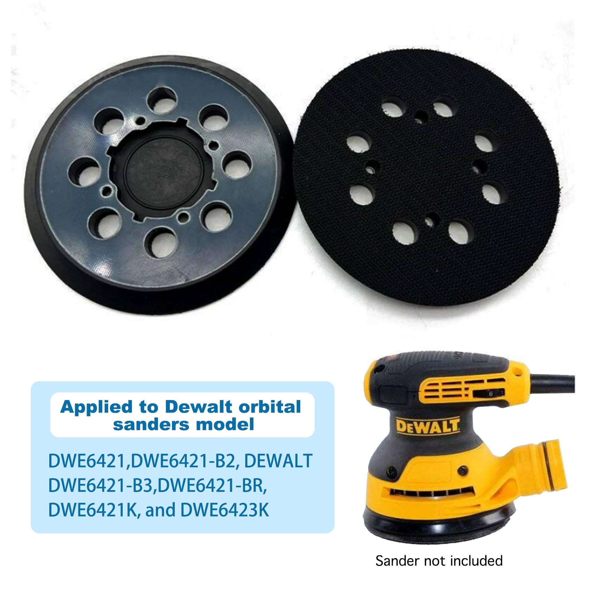 Disco Lijadora Orbital VGECEE 2 PCS Plato De Lijadora 125mm/5Pulgadas 8 Agujeros Plato De Lijado Con Belcro Plato De Lija Para Amoladora Almohadillas De Lijado Con Hook Y Loop Con 8 Orificios