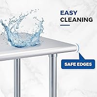 Vista 5 de Profeeshaw Mesa de Acero Inoxidable con Ruedas, 24 x 36 Pulgadas - Mesa de Preparación y Trabajo de Cocina Comercial NSF con Estante Inferior