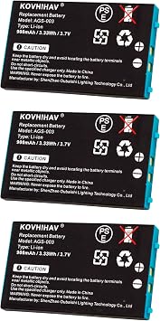 3 Pack Gameboy Advance Sp Battery Compatible with GBA SP Game Boy Advance SP AGS-003