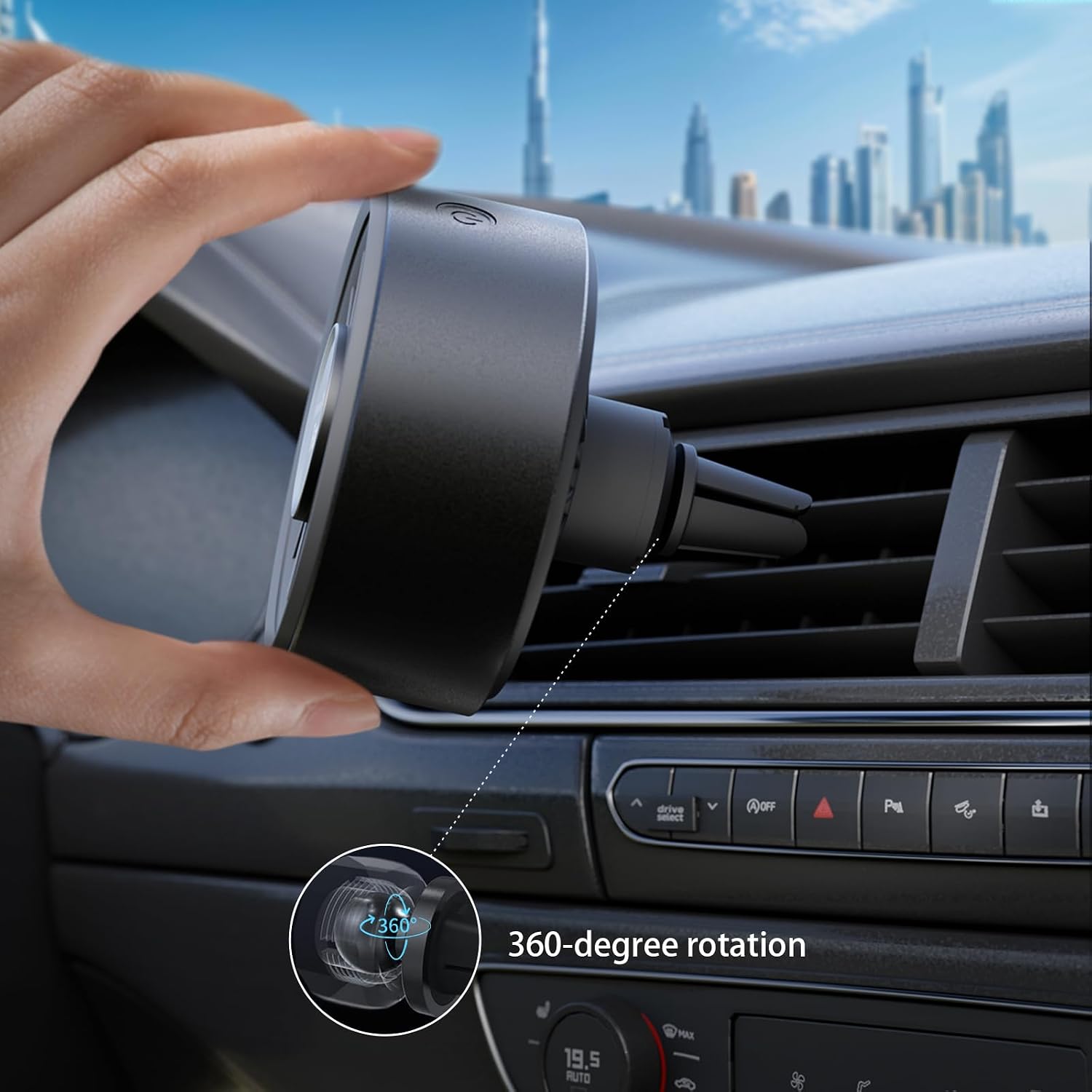 Car Vent Fan USB with Air Freshener Multi Color Lights air ac Clip 3 Speed Settings 360° Rotating Vent Powerful Fragrance Fan for Car Truck SUV RV