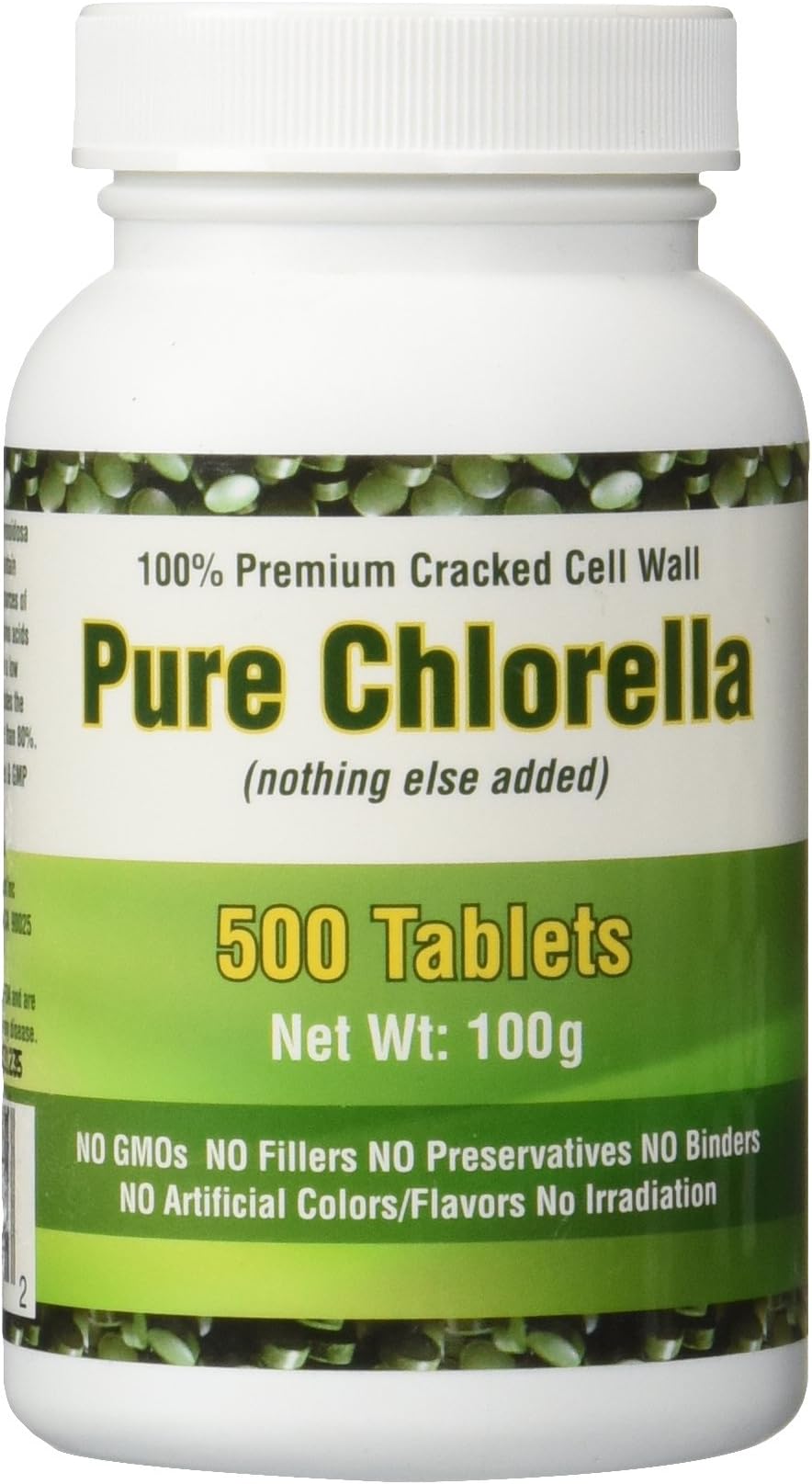 Premium Chlorella 500 Tablets with CGF (Chlorella Growth Factor) - 100% Pure with Nothing Else Added