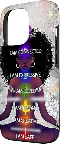 Miniatura 2 de iPhone 13 Pro Negro Mujeres Chakra Connected Expressive Strong Curly Hair Case