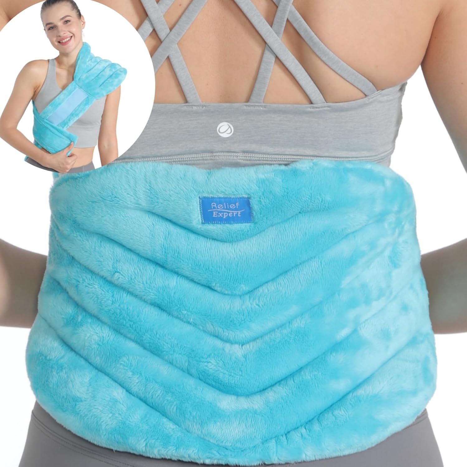 Relief Expert Microwavable Heating Pad for Back, Heating Pad Microwavable with Moist Heat for Back, Neck and Shoulder, Stomach, Unscented