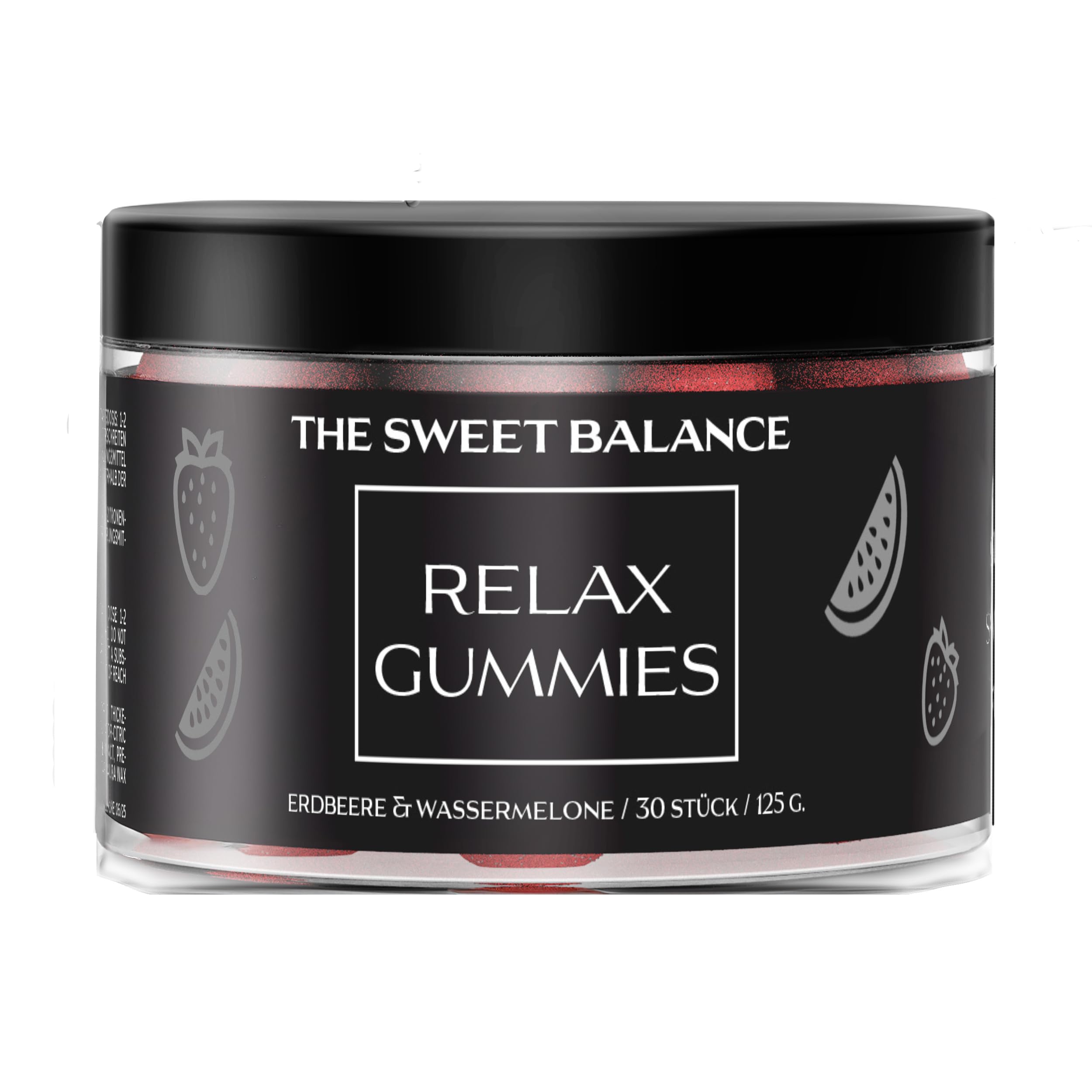 THE SWEET BALANCE - Vegane Fruchtgummis/Nahrungsergänzung für Entspannung RELAX GUMMIES 25mg - Dose mit 30 Stück als Vorrat oder zum Verschenken - für Erwachsene (5)