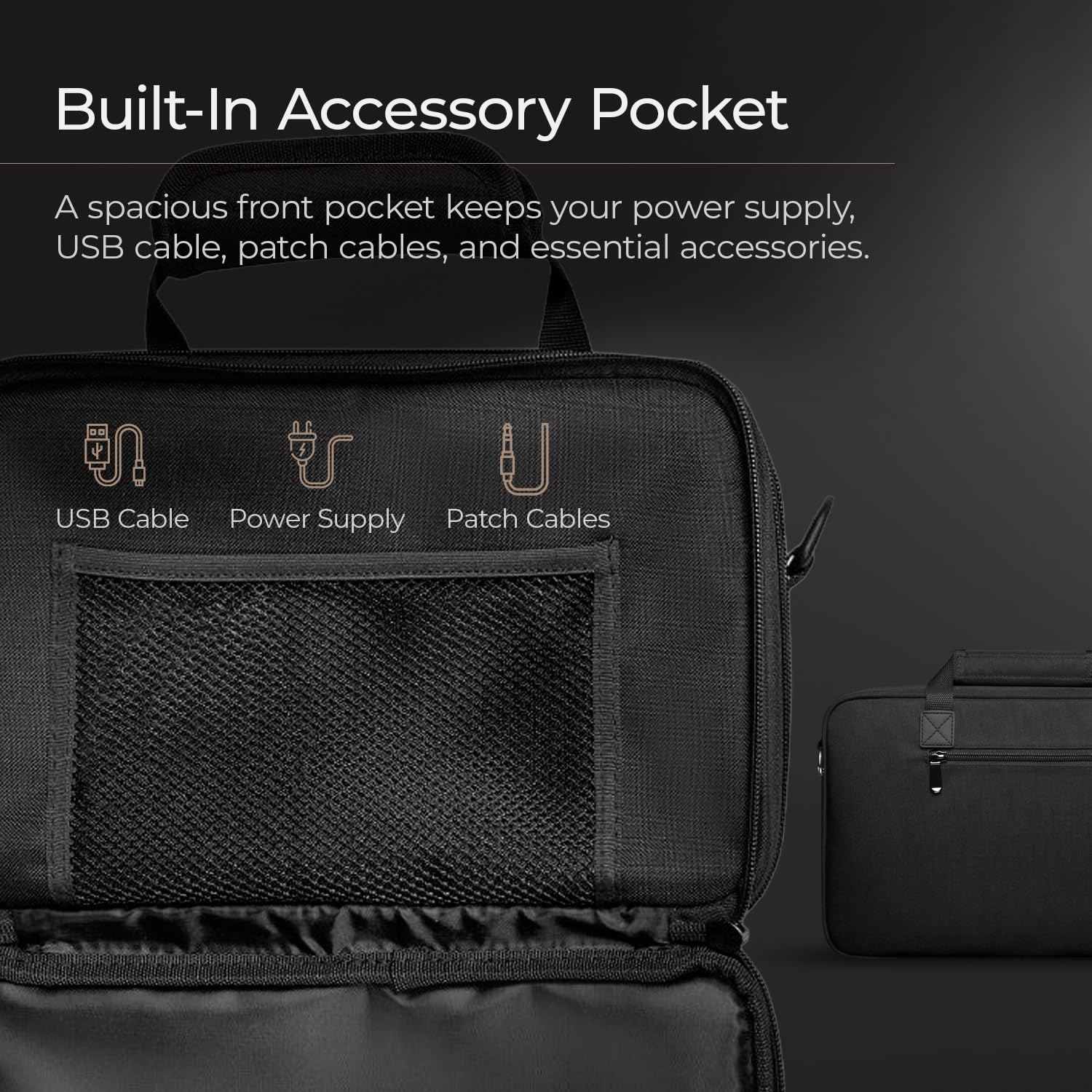 Borsa da Trasporto per Processore Multi-Effetti Valeton GP-200 – Custodia Protettiva Imbottita con Tracolla, Tasca per Accessori e Esterno Resistente all'Acqua