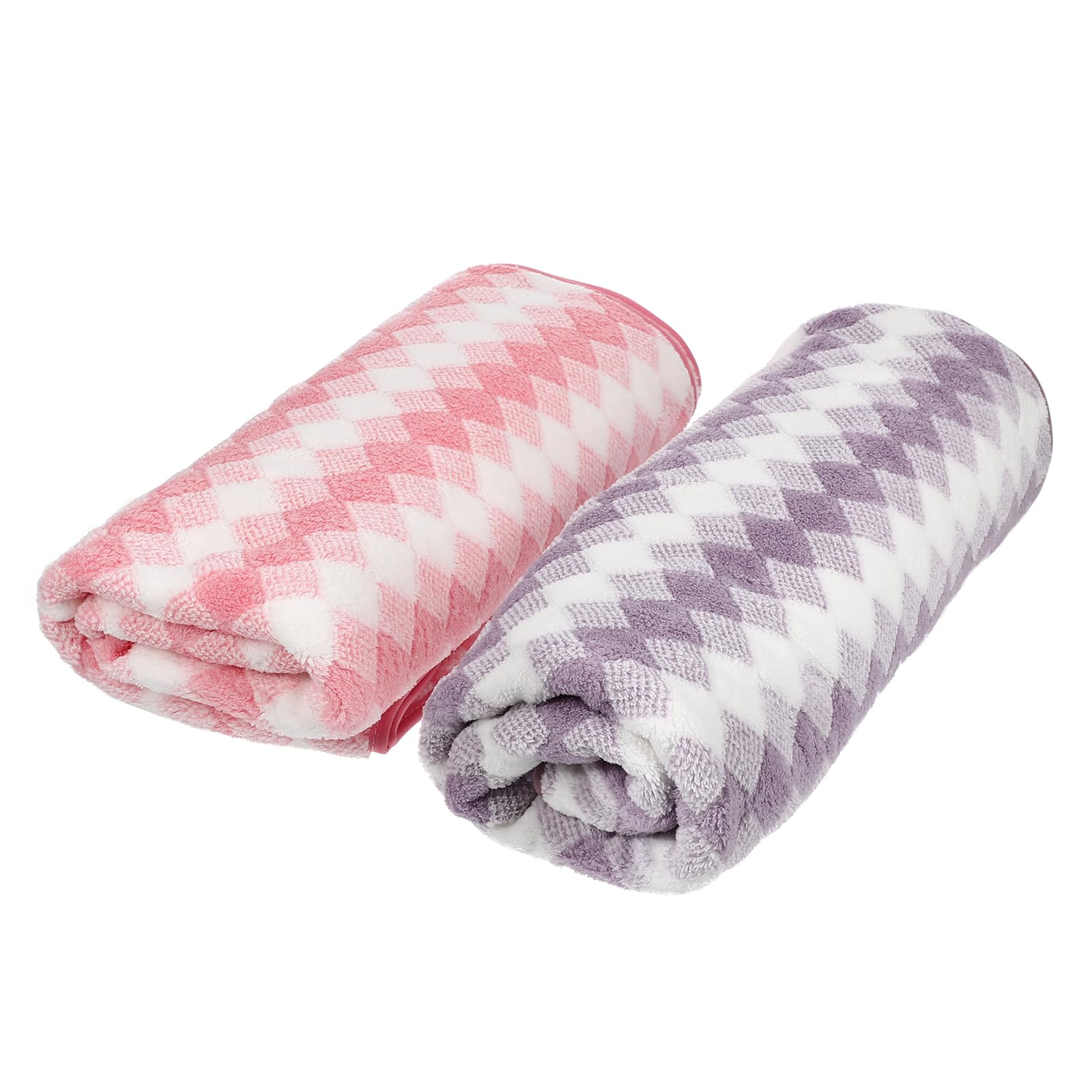 2 pièces Serviette de Bain Microfibre Épaisse Absorbante et Résistante Lot de Draps de Plage Grandes pour Femme et Respirante Couleurs Rose