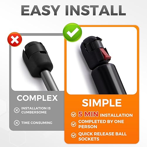 Miniatura 143 de Puntales de elevación de gas de 12 pulgadas, C16-10788, 35 libras; para cámper Leer, Snugtop, ventana trasera de cámper, tapa de caja