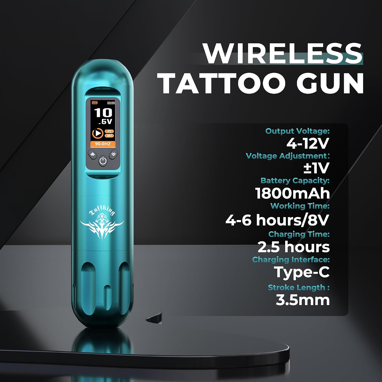 Tattoo Machine Kit Rotary Wireless Tattoo Gun Kit with 20pcs Extra Smooth Cartridge Needles Practice Skin Tattoo Supplies for Beginners & Professional Artists