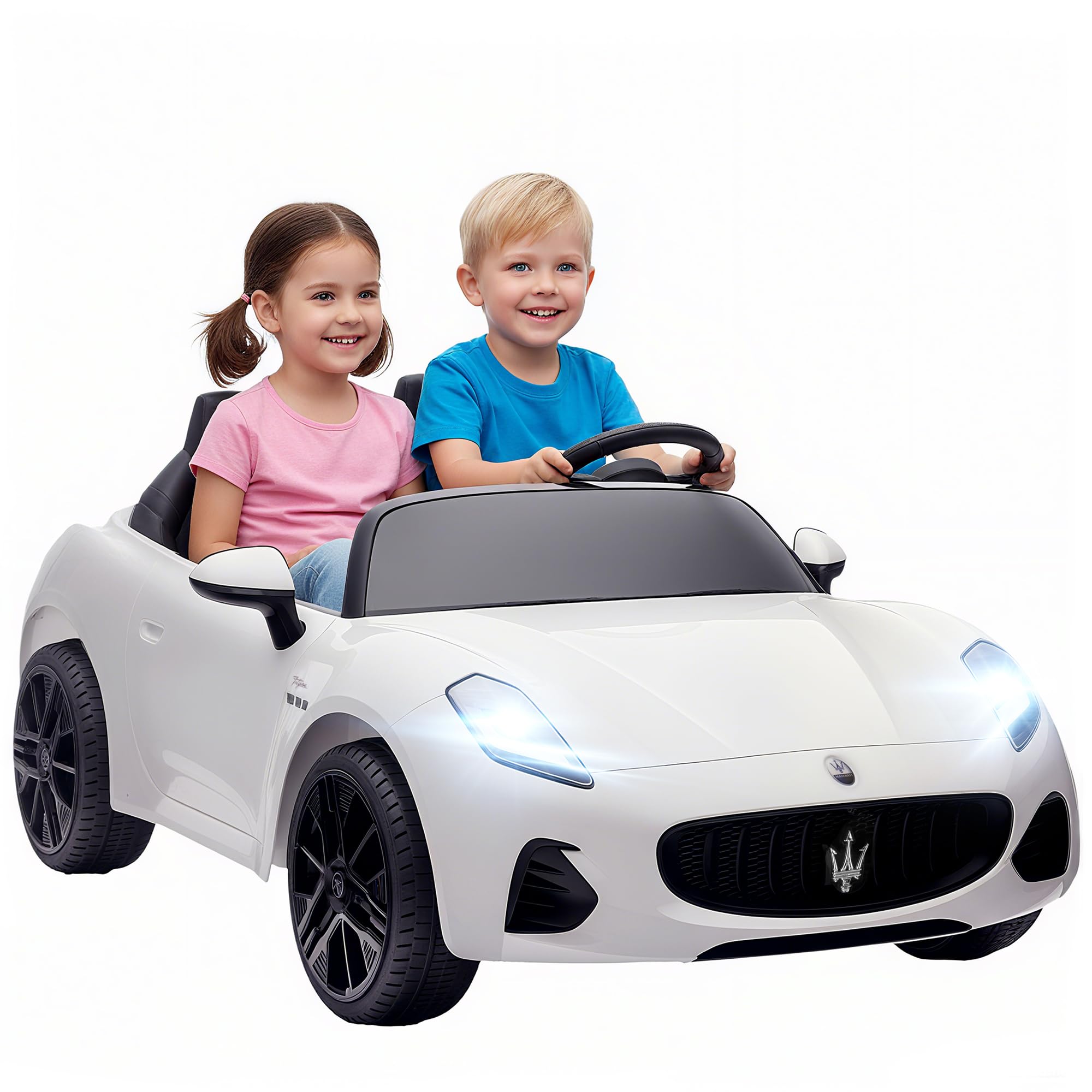 AIYAPLAY Dziecięce auto elektryczne Maserati 12V 2-osobowy Biały