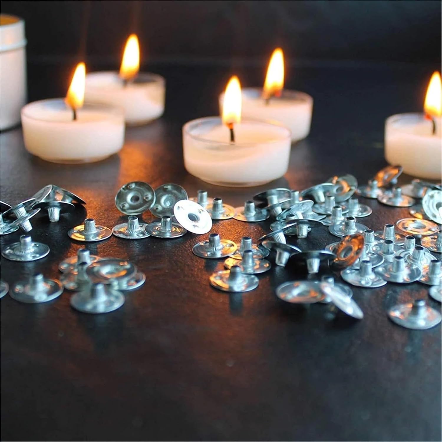 Candle Wick Tabs 1000CS Candle Wick Tabs Metal Sustainer Multi-Purpose Base 20/16/14/12.5mm for Wide Variety Wicks(16mm)