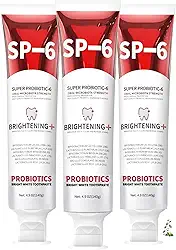 Pasta de dente clareadora Sp-6 Probióticos, pasta de dente ultra branqueadora Sp-6, sem flúor, sabor menta fresca para saúde bucal, fórmula aprimorada com seguro para esmalte (3)