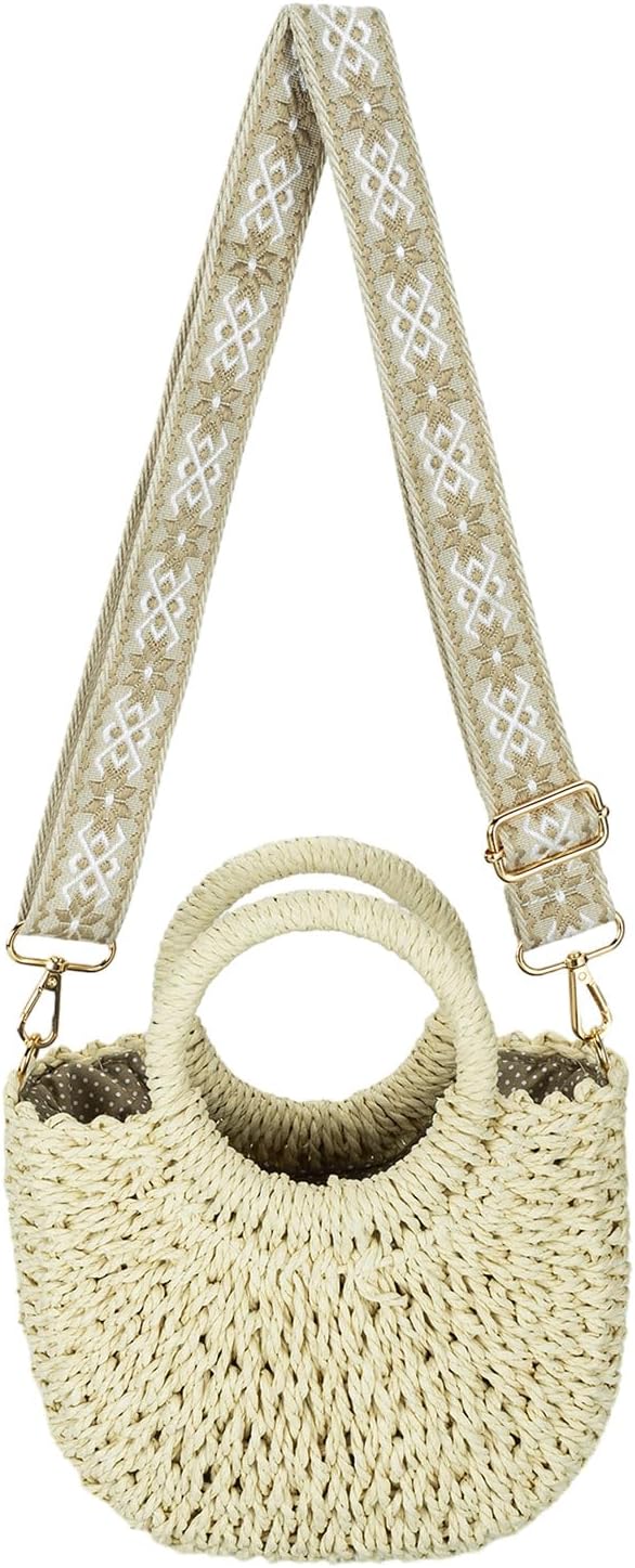 Comeon Straw Handbags for Women,Summer Beach Crossbody Handbags Woven Vacation Purse - Image 2