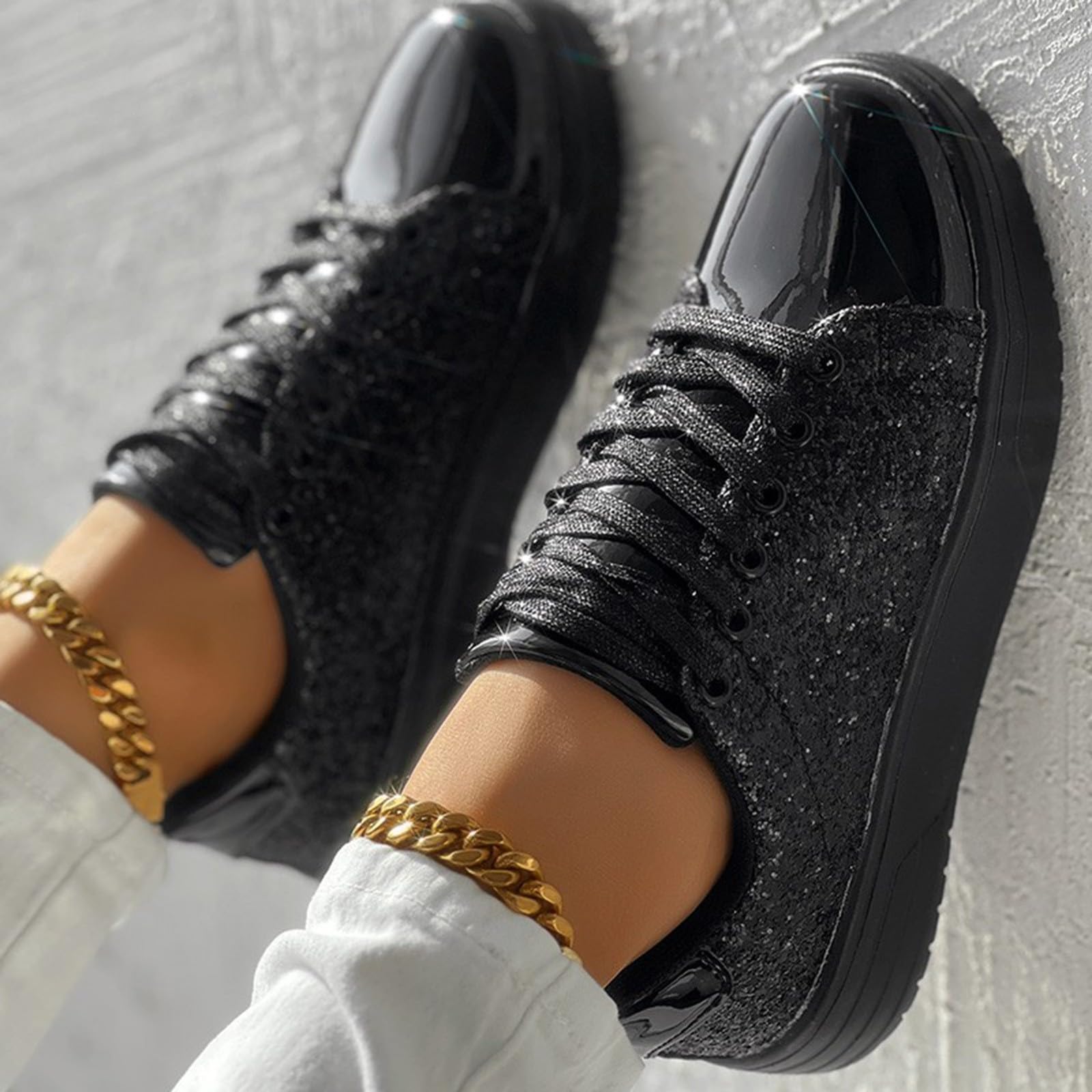 black dress tennis shoes womens Amazon.com: Women's Platform Glitter Fashion Sneakers Dressy Sparkly Tennis  Shoes Lace up Bling Wedding Bridal Shoes Shiny Sequin Shoes (a-Black, 6.5)  : Clothing, Shoes & Jewelry