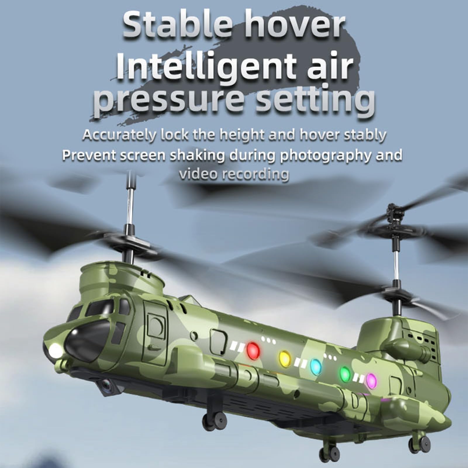 Eacam Elicottero per Fotografia Aerea, Videocamera HD, Mantenimento Dell'altitudine, Luci a LED, Atterraggio con Decollo con Un Tasto, Volo per Interni Ed Esterni, Aereo RC