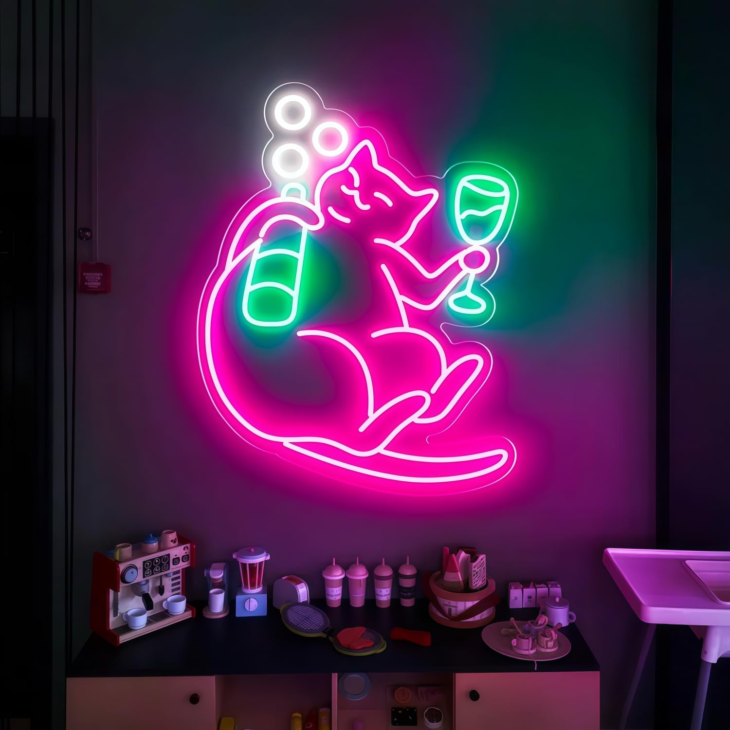 LED neonowy panel akrylowy, z łańcuszkiem do zawieszenia, dekoracja ścienna do sypialni, domu, na imprezę, na wakacje, 5 V, możliwość ściemniania