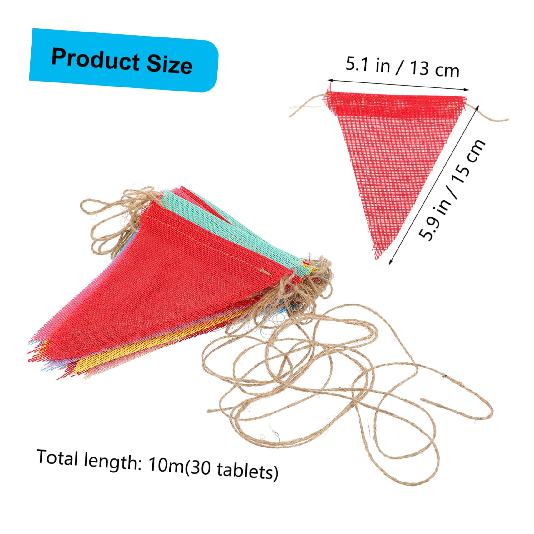 VICASKY 8 Packungen Bunte Girlande aus Stoff Teiliges Wimpelkette mit Dreieckigen Flaggen als Party Deko Hochzeitsdeko für Indoor und Outdoor Festlichkeiten