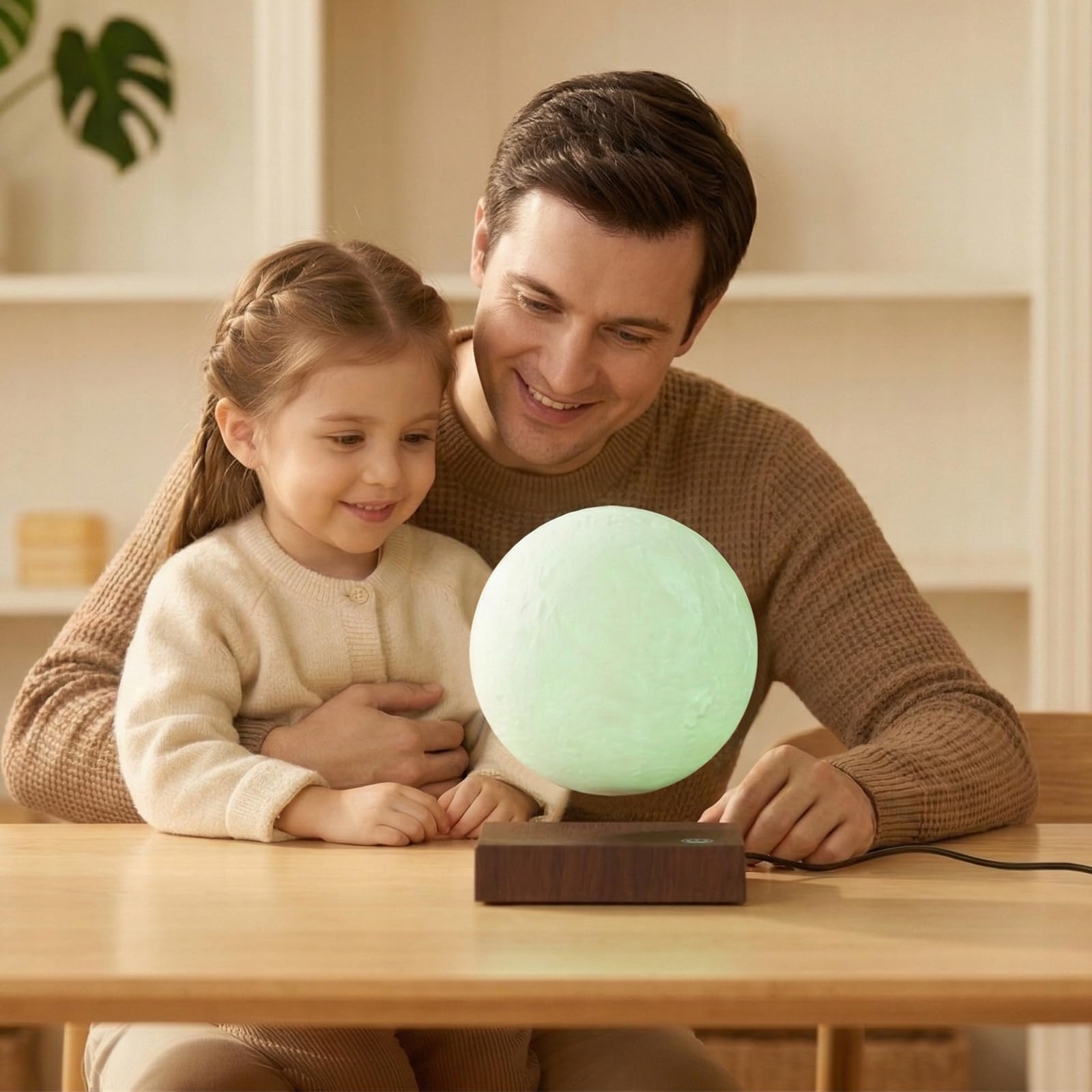 Lampe lune flottante, lampe en lévitation magnétique, 16 couleurs, 15 cm, veilleuse 3D pour décoration de chambre, cadeau d'anniversaire et de Noël pour enfants (16 couleurs)