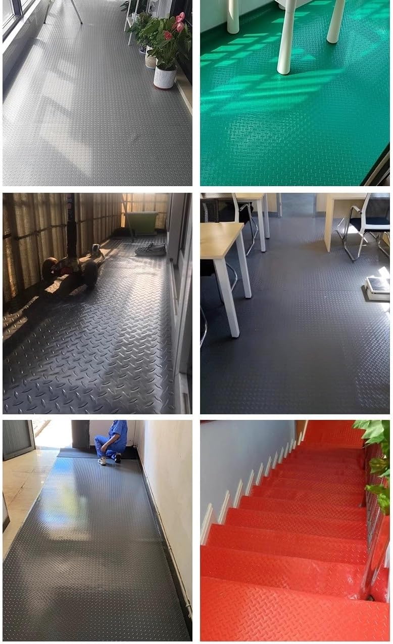 Garage Floor Mat, Thickened PVC Garage Mats Flooring Roll for Under Car, Garage Parking Mats, for Floor Large SUVs, MPV, Pickup Truck, Workshop, Kitchen(Red,450x90cm/177.3x35.5)