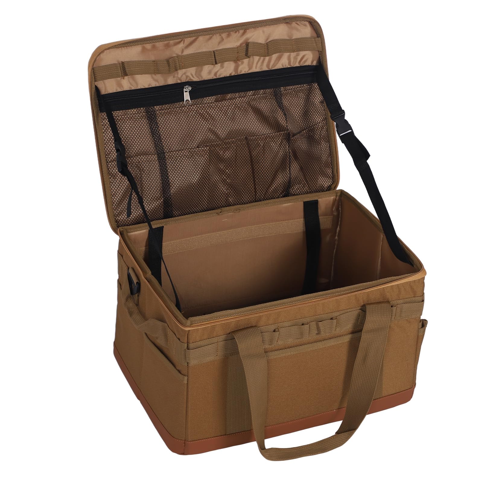 Borsa di Stoccaggio da Campeggio Pieghevole di Grande capacità 30L, Multifunzionale con Tasche Multiple, Divisori Fai -da -Te, Progettati Innovatamente per Il Campeggio