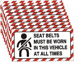 10 Pack Seat Belts Must Be Worn In This Vehicle Sign Stickers for Car,4x2 Inch Viny Labels Stickers,Reminder for Car Van Truck Taxi.