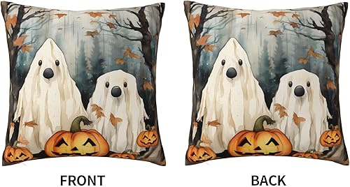 Miniatura 3 de Trick or Treat Happy Halloween - Fundas de almohada de Halloween, fundas de cojín de fantasmas y perros, fundas de almohada decorativas para el