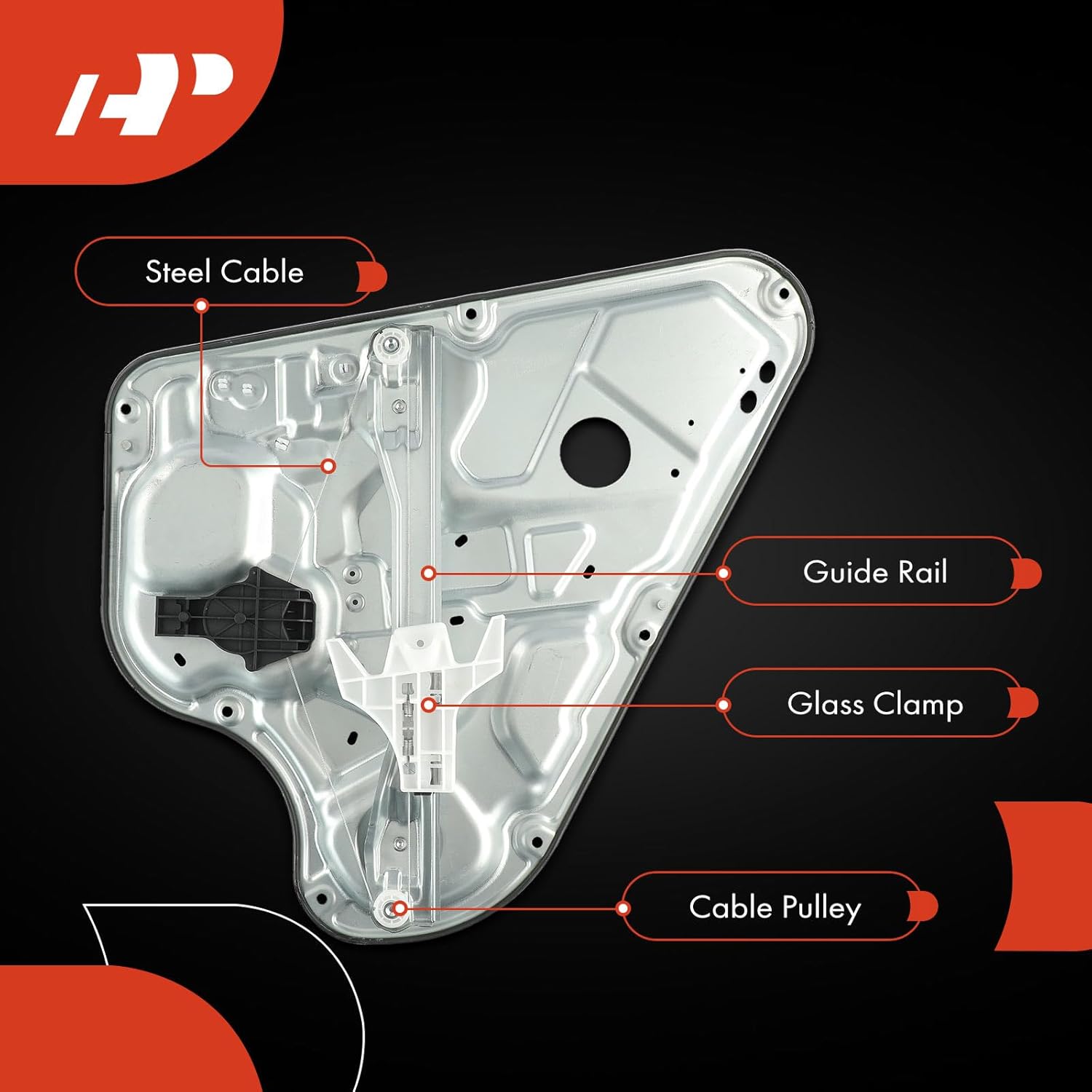 A-Premium Rear Left Driver Side Electric Power Window Regulator with Motor Compatible with Hyundai Elantra 2007-2010, Sedan