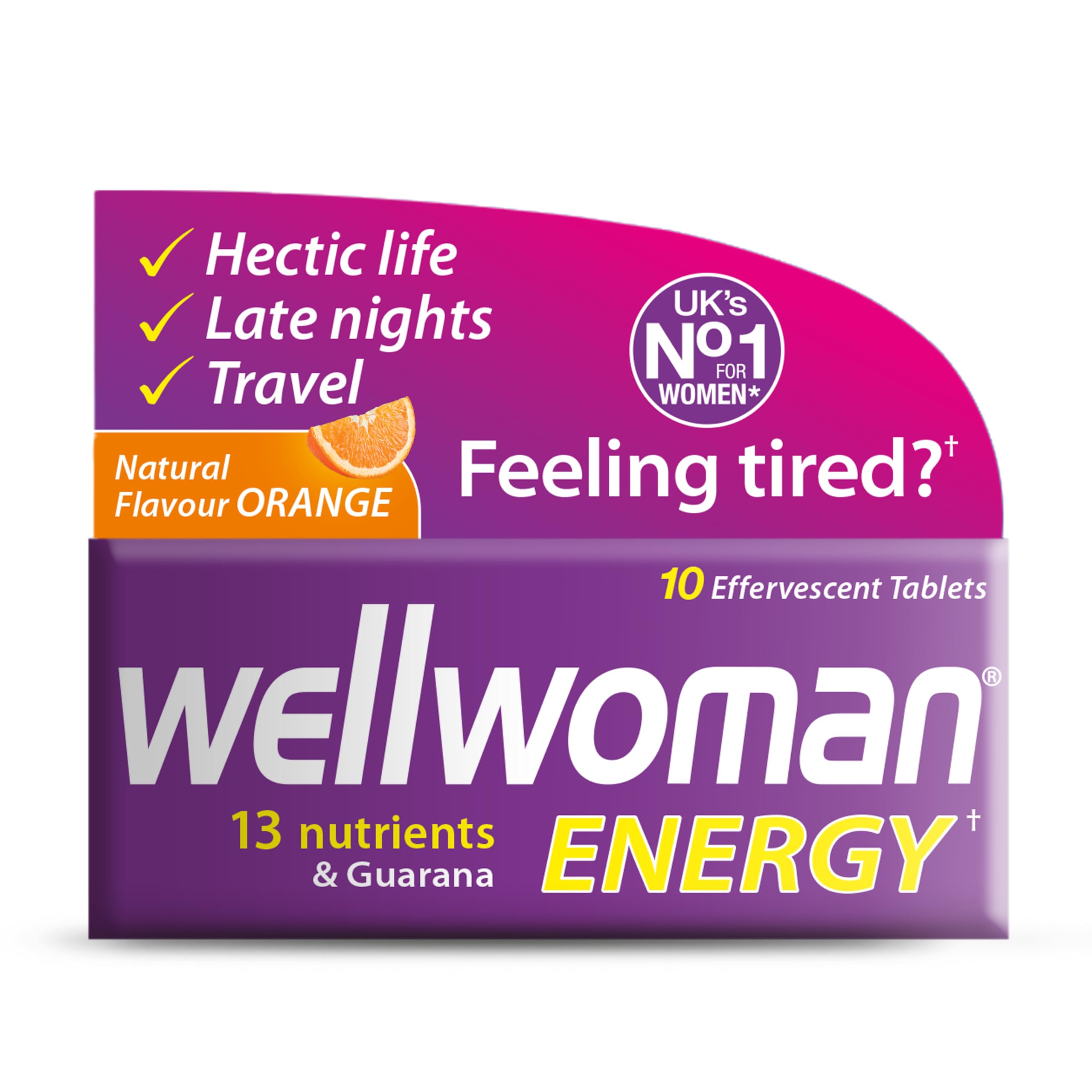 Wellwoman Vitabiotics Energy Natural Orange Flavour, 10 Count