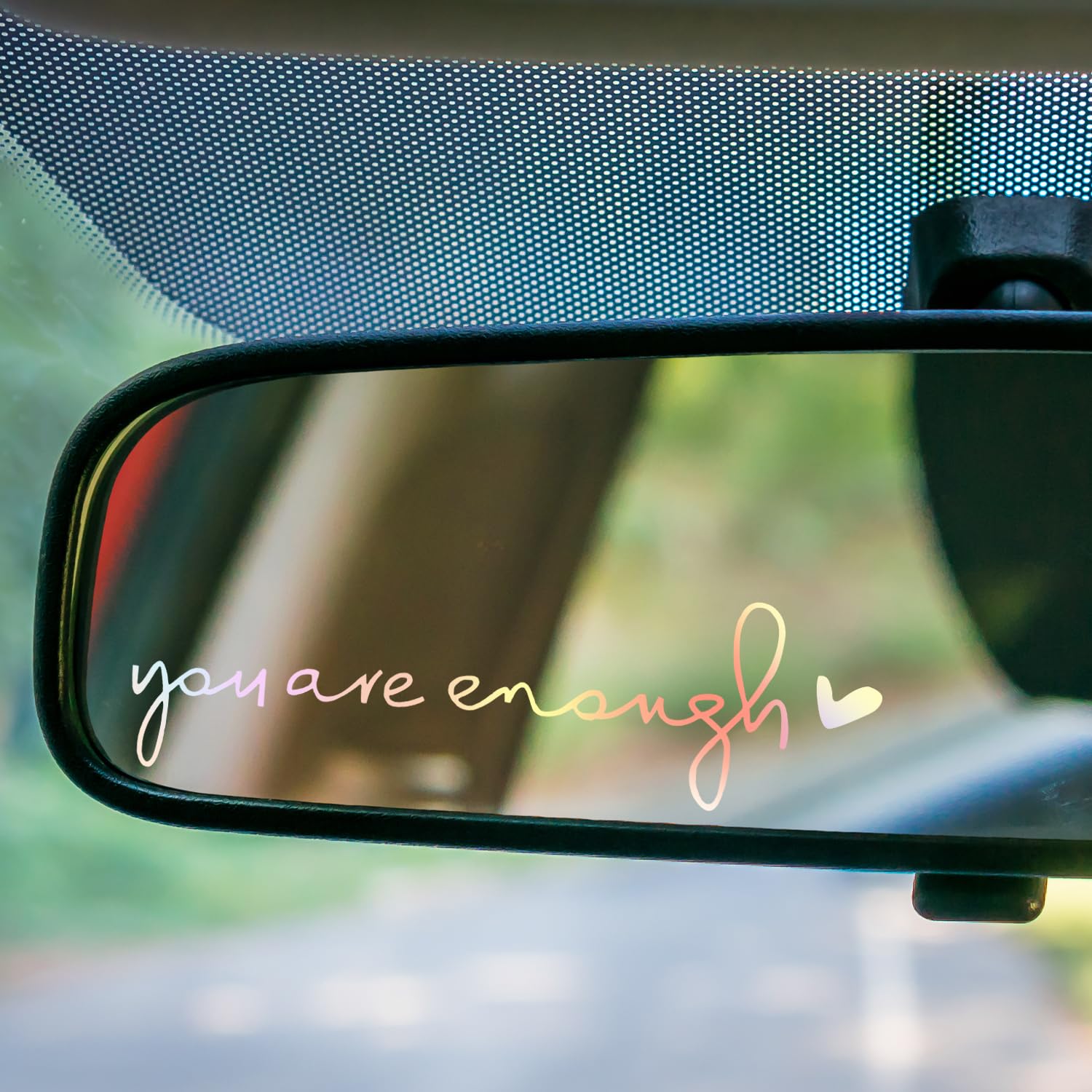 You Are Enough Sticker 3 Pack Cute Car Decal for Rearview Mirror Window Windshield Bumper, Vinyl Letter Sticker, Funny Car Accessories for Girls Women Men Gifts, Self Affirmation Decal-ColorfulSilver