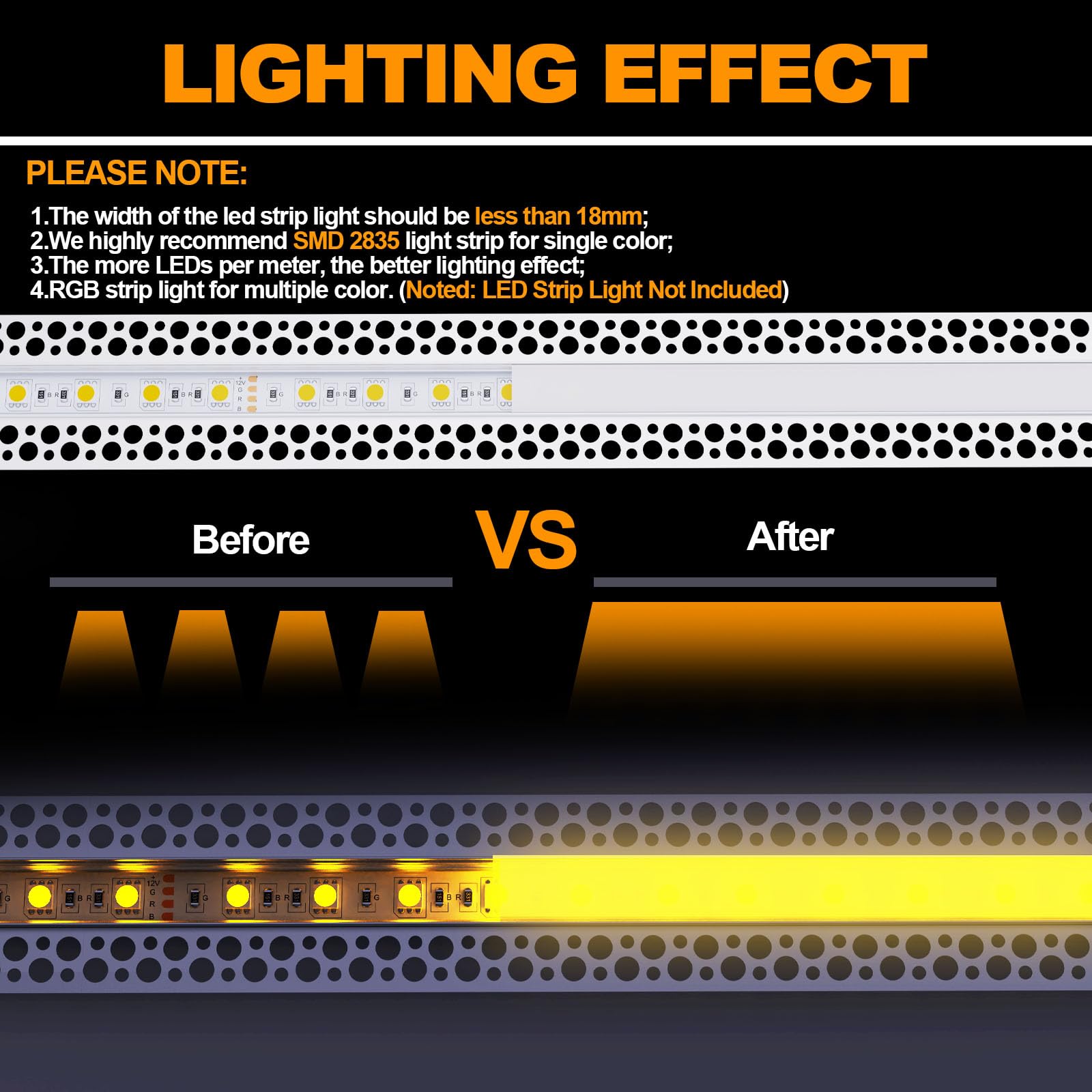 Chesbung 10x1M Profilé Led Encastrable, Profilés en Aluminium, Profile alu Pour Ruban Led Profilé Led Encastrable Rail Diffuseur (10Pack-1M-Weiß-Profil-18mm)