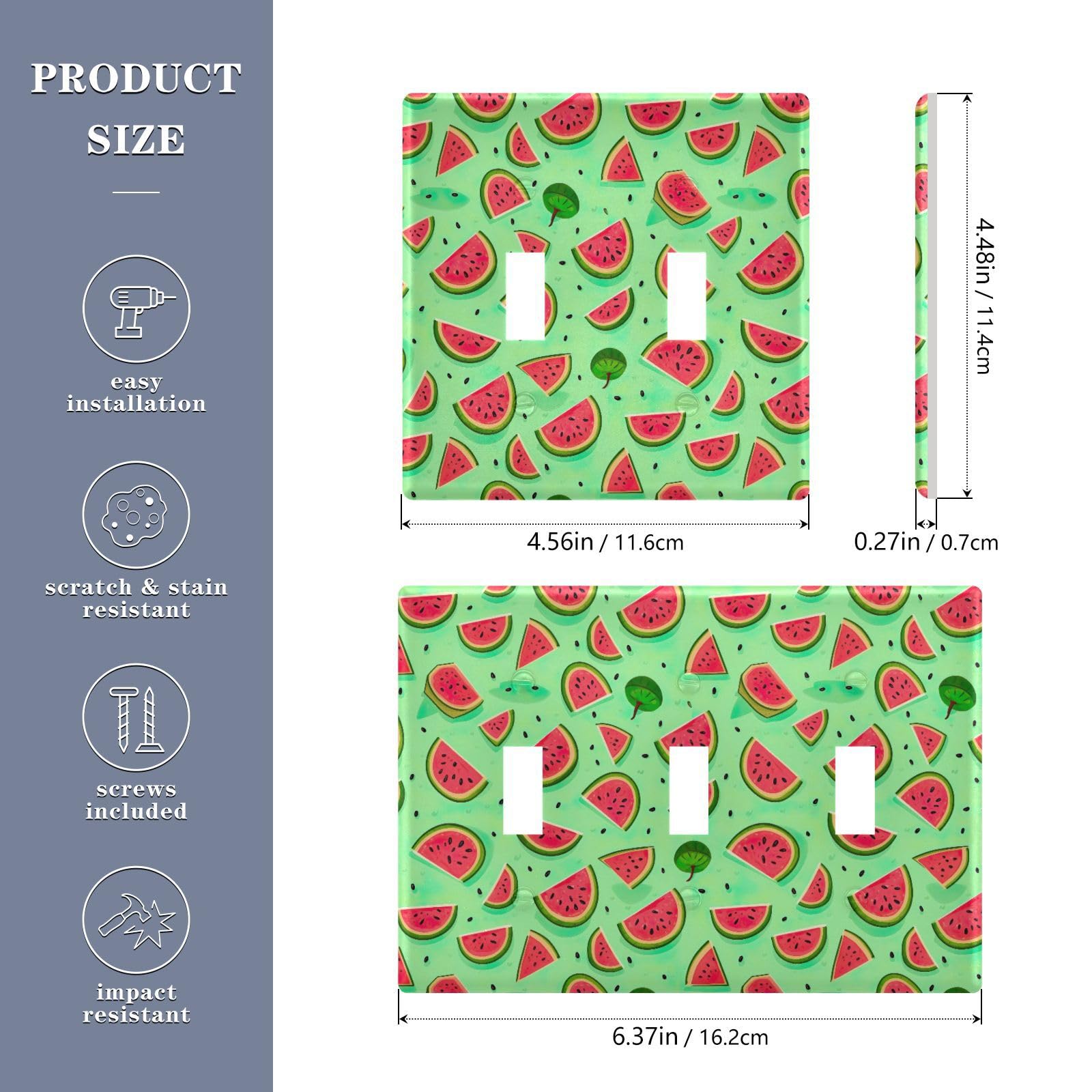 Light Switch Cover Watermelon Wall Plates for Electrical Outlets 3 Gang 202a8929