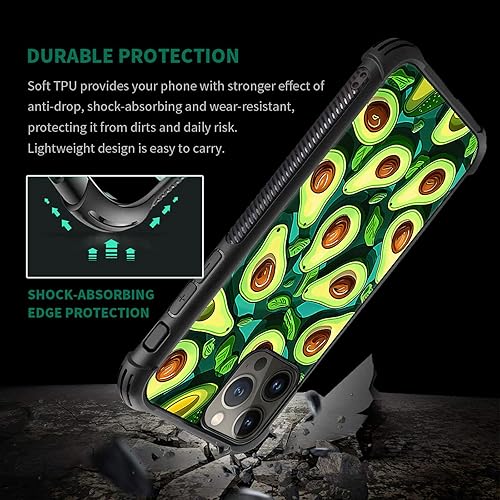 Vista 52 de Case for iPhone 15 Plus - Stained Glass Mosaic Fiesta Fun Case with Tempered Glass Back and Soft Silicone TPU Shock Protection