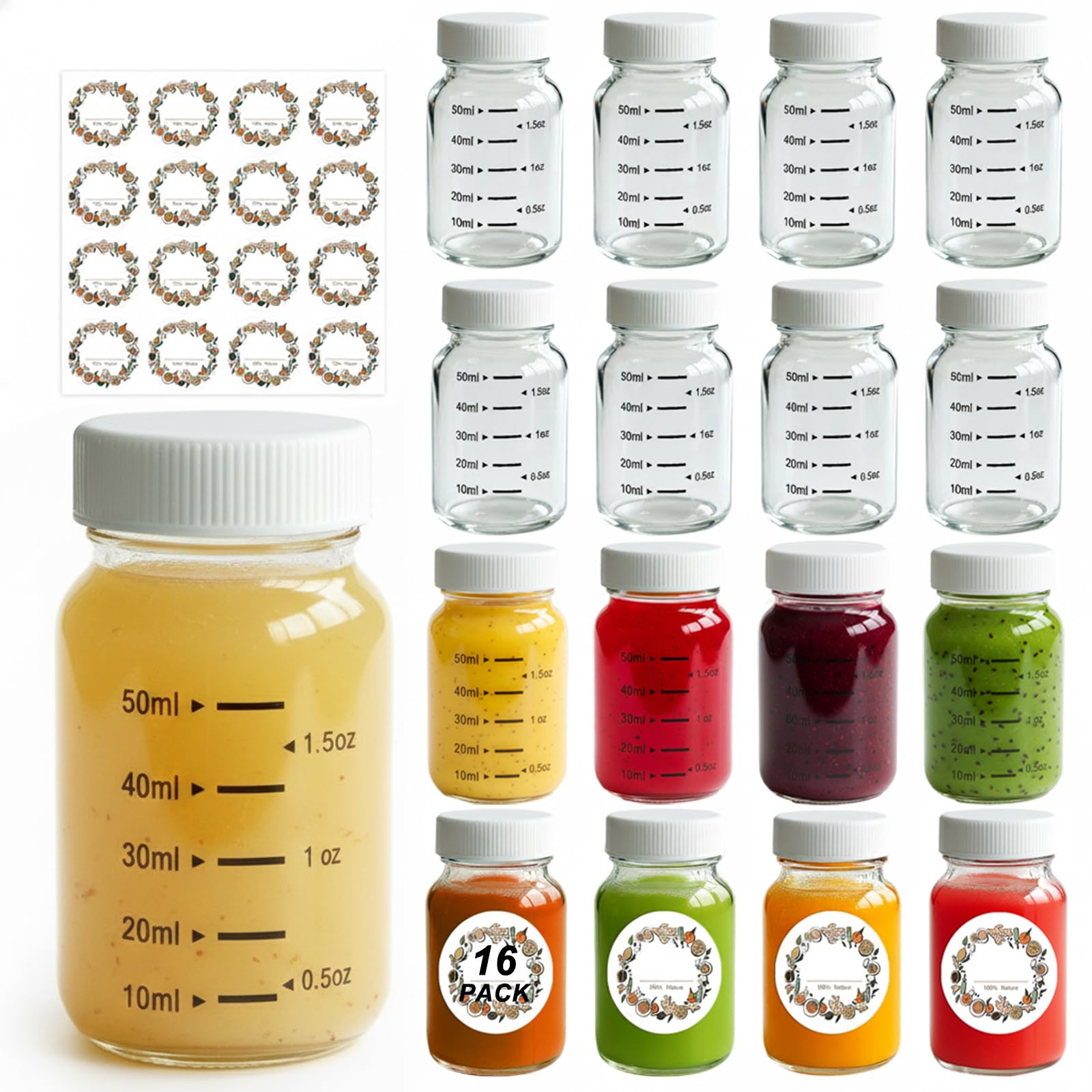 Photo 1 of WERTIOO 16 Pack 2oz Shot Glass Bottles