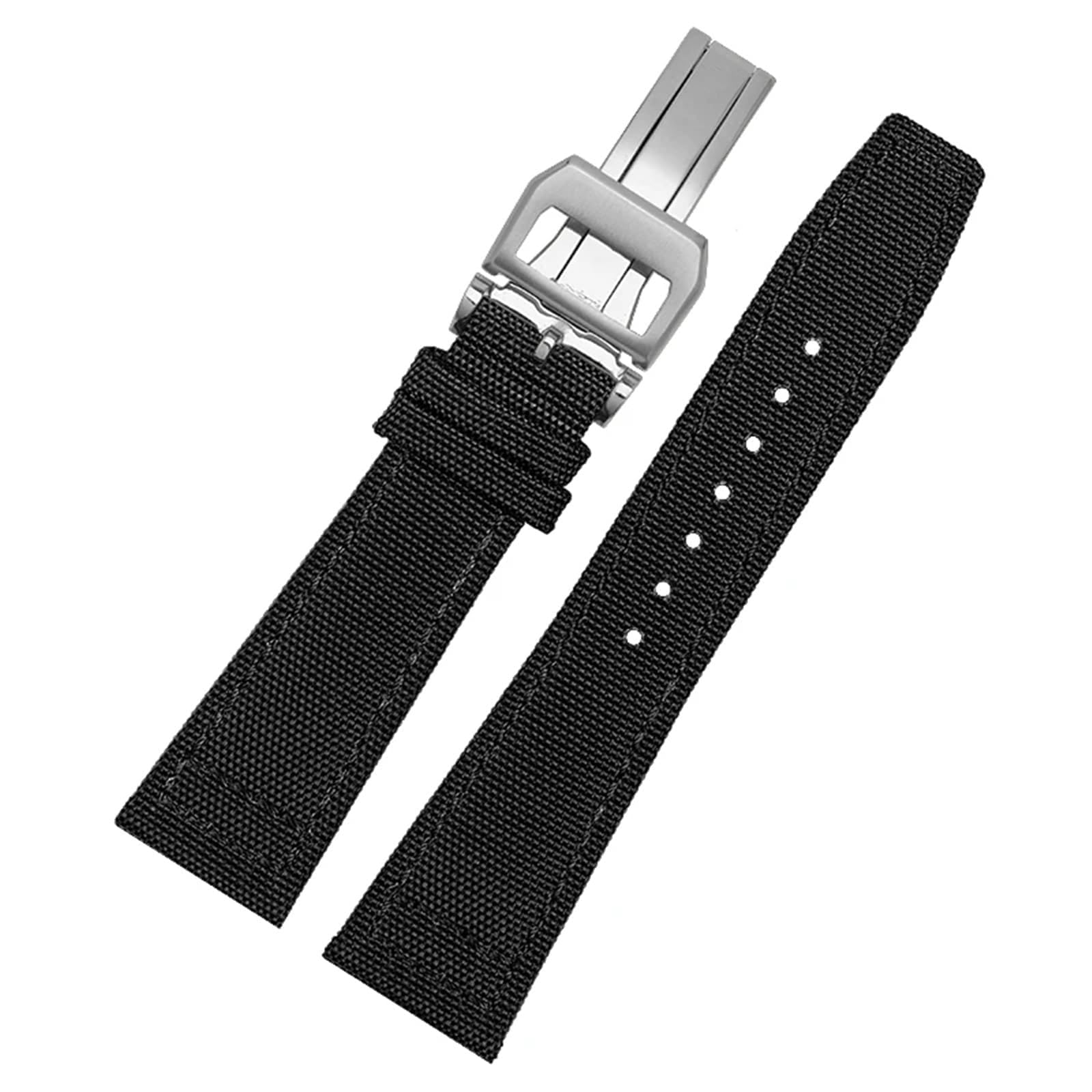 Hochdichtes Nylon-Rindsleder für IWC Pilot Portugal Stoff Uhrenarmband 20mm 21mm 22mm Armband Schwarz Armeegrün Blau Handgelenkgürtel