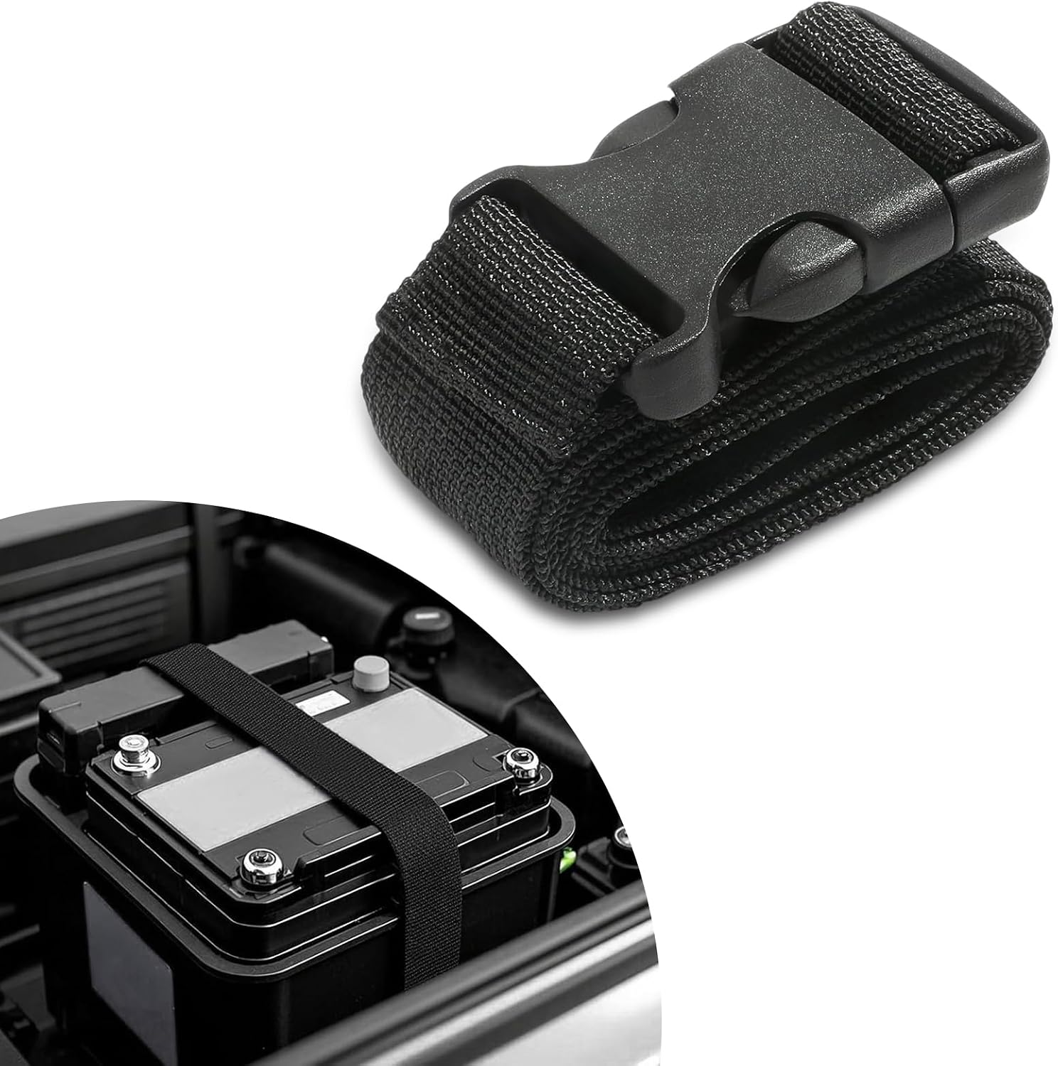 39 Inch Car Battery Tie Down Straps, Adjustable Battery Box Straps with Quick Release Buckle, Auto Hold Down Strap Accessories Most Reliable Battery Strap Hold Down for Cars Trucks SUVs Boats (2PCS)