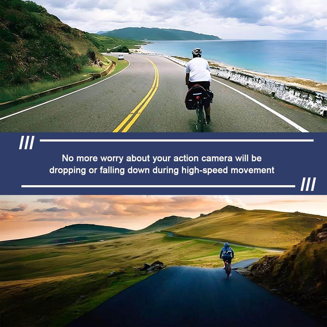 JEYORZY 2PCS Supporto per Manubrio della Bicicletta e Moto, Supporto per Action Camera, Compatibile con GoPro Hero8/7/3+3/2 e Altre Action Cam, Materiale ABS e Alluminio, Regolabile e Leggero
