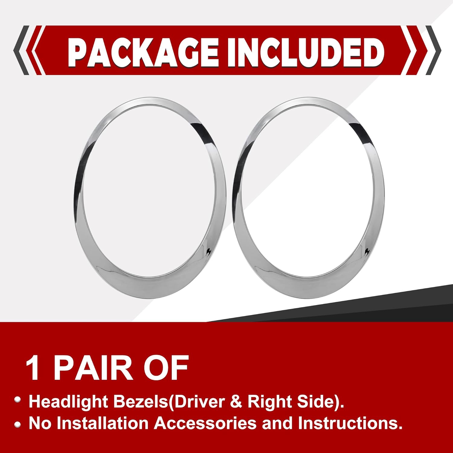 HECASA Pair Headlight Bezel Headlamp Trim Ring Compatible with 2007-2015 Mini Cooper R55 R56 R57 R58 R59 S Clubman Hatchback Convertible Coupe Roadster Front Headlamp Door Silvery Left&Right Side