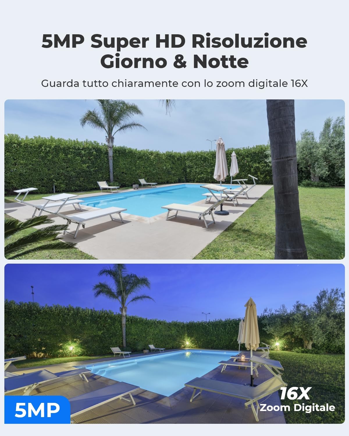 Reolink 3G/4G LTE Telecamera Esterno con Sim+32G microSD Card, 5MP 360° PTZ | Videosorveglianza Senza Fili a Batteria, Rilevamento AI, Audio Bidirezionale, Cloud/Alexa, Go PT Plus con Pannello Solare