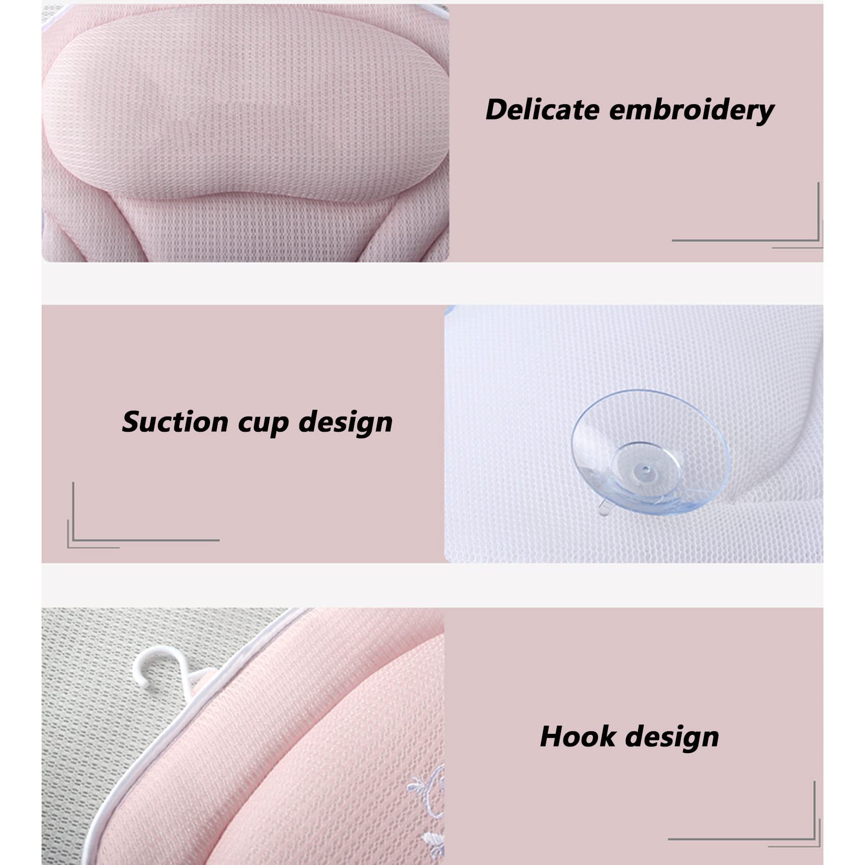 MyrRhe Ergonomiczna poduszka spa do wanny, poduszka do kąpieli dla dorosłych z podparciem szyi i pleców, idealna do wanien jacuzzi - Wymiary: 45 x 44 x 7 cm