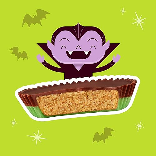 Miniatura 4 de REESE'S Franken-Cup - Mantequilla de maní de chocolate con leche con tazas de crema verde, Halloween, bolsa de 9.35 onzas