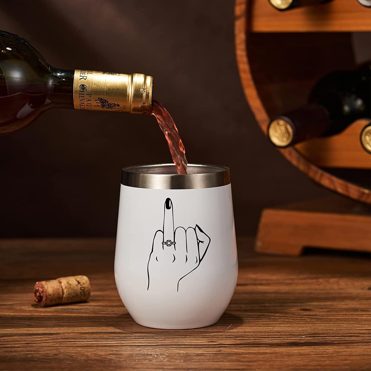 Bachelorette Gifts for Bride - Stainless Steel Wine Tumbler with Lid, 12oz for Bride to Be, Bridal Shower, Engagement, Wedding, Newlywed Funny Cup Gifts - Image 3