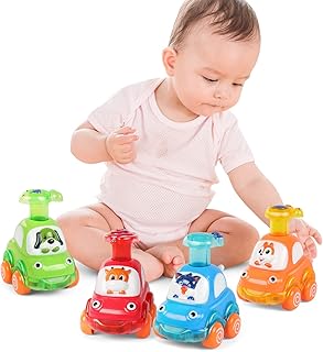 ALASOU Transparent Animal Car Toys for 1 2 3 Year Old Boy|Toddler Toys Age 1-2 |1 Year Old Boy Gifts|1st Birthday Gifts for Baby Toys 12-18 Months