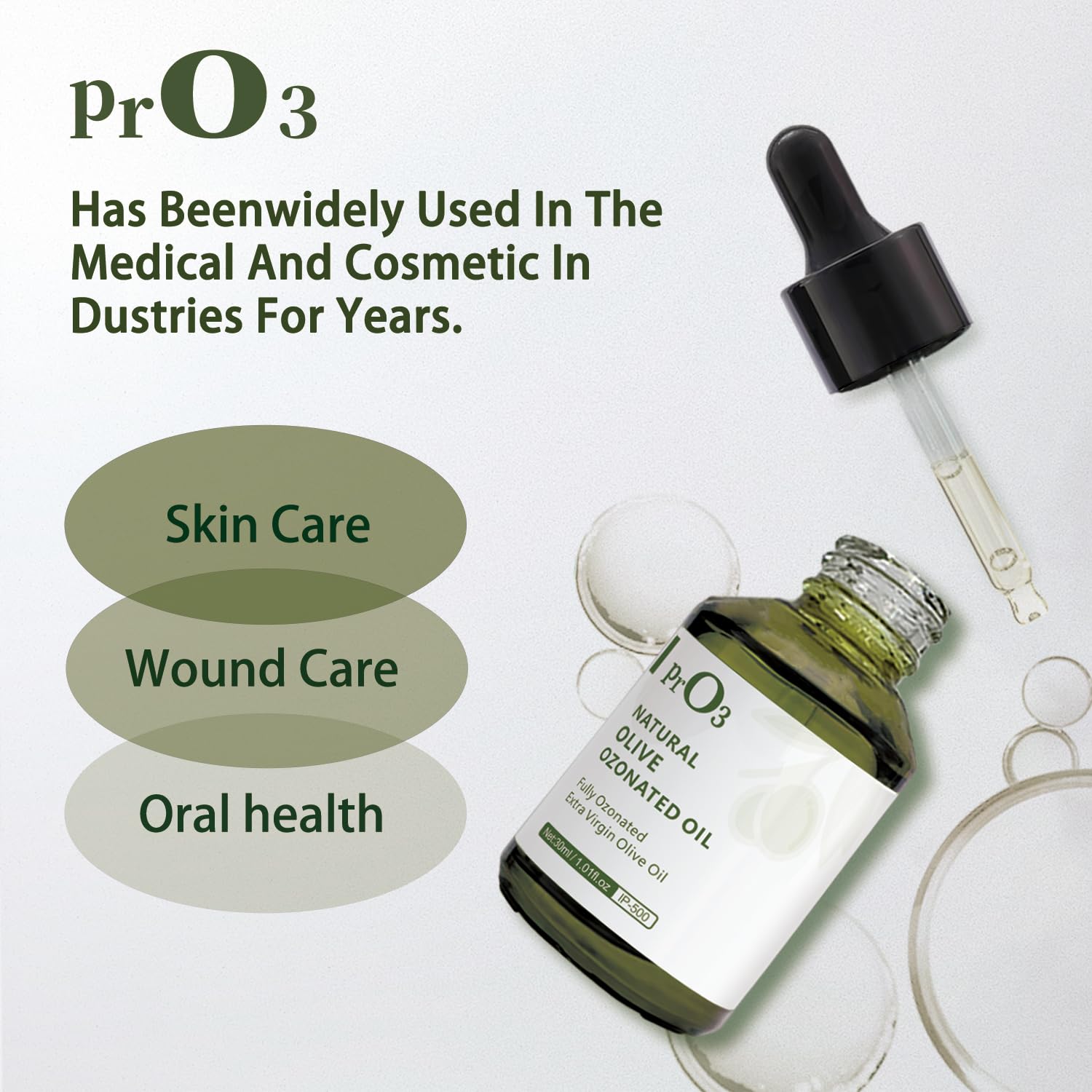 Fully Ozoneted Olive Oil-100% Pure Ozone Oil-1 OZ-Glass Dropper Bottle-Organic Natural for Skin Care Essence Oil- Rich in Reactive Oxygen. - Image 2