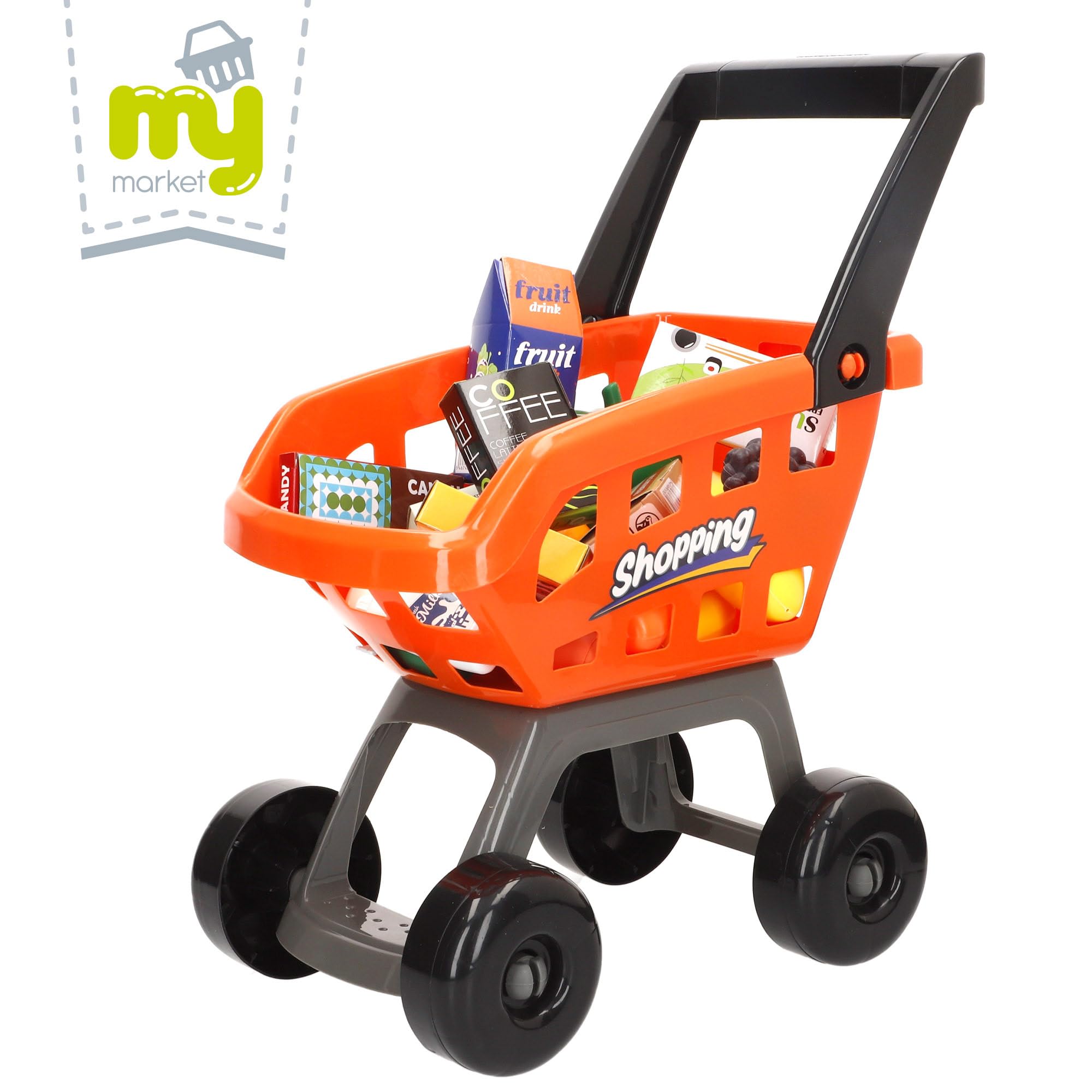 ColorBaby 47965 My Home Supermercato Giocattolo con Carrello, Luce e Suono Realistico, Registratori di Cassa elettronici, +50 Pezzi, Dimensioni 50 x 42 x 82 cm, Giocattoli per Bambini 3 Anni