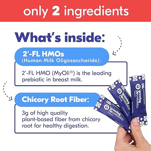 Miniatura 3 de Begin Health Growing Up Prebióticos para niños 28 paquetes  Suavizantes de heces en polvo soluble en prebióticos y suplemento digestivo para la