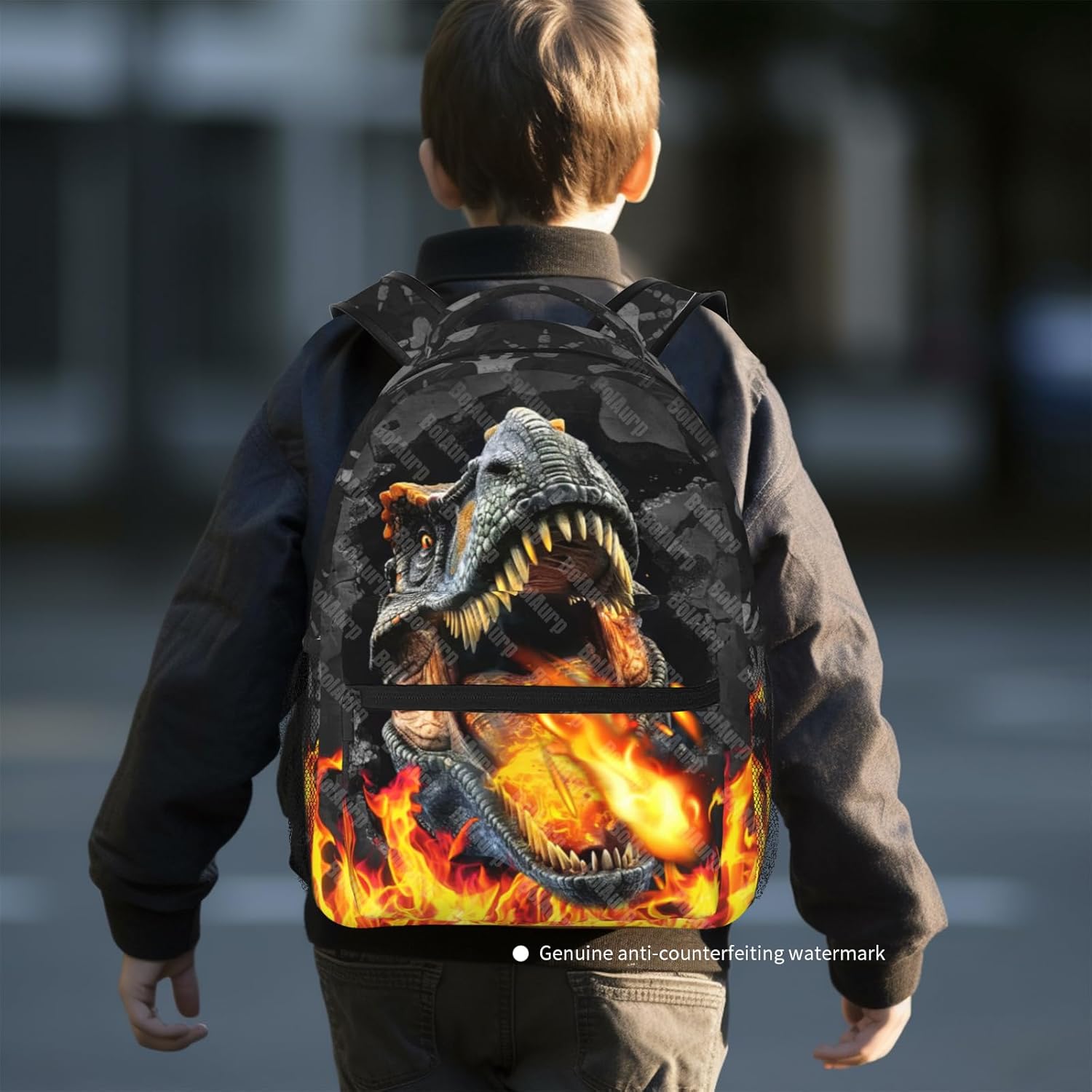 Dinosaur Backpack for Boys School Backpack for Kids Dinosaur Print Boys Backpacks Lightweight Waterproof Adjustable Kids Backpacks Students Bookbag for Children Teens Ages 6-18