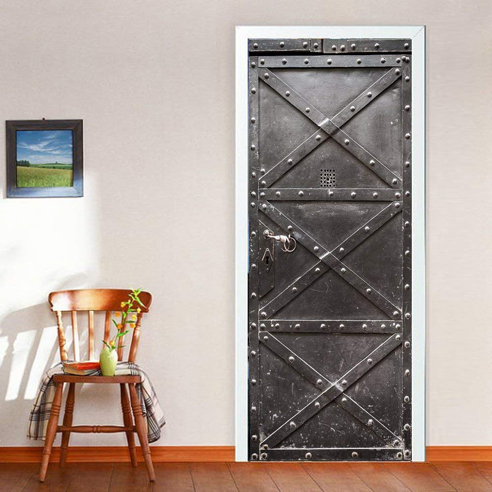 Wallflexi Decorazione da parete per porta, giardino, casa, soggiorno, cameretta, ristorante, hotel, bar, ufficio, rimovibile, in vinile, multicolore, 200 x 88 x 0,03 cm