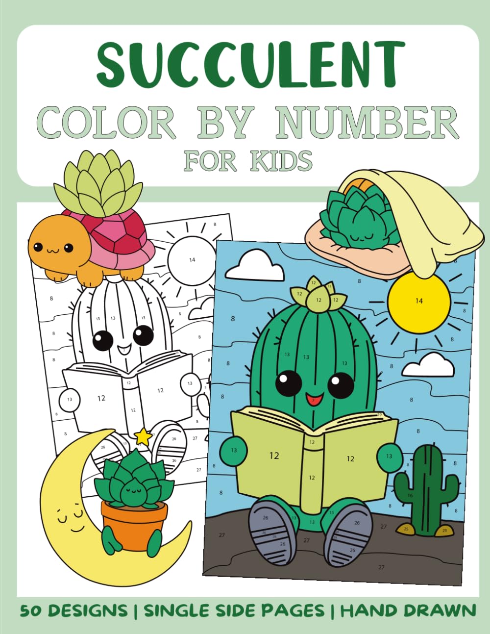 Succulent Color By Numbers Book for Kids: Big and Easy Coloring Book by Numbers for Kids