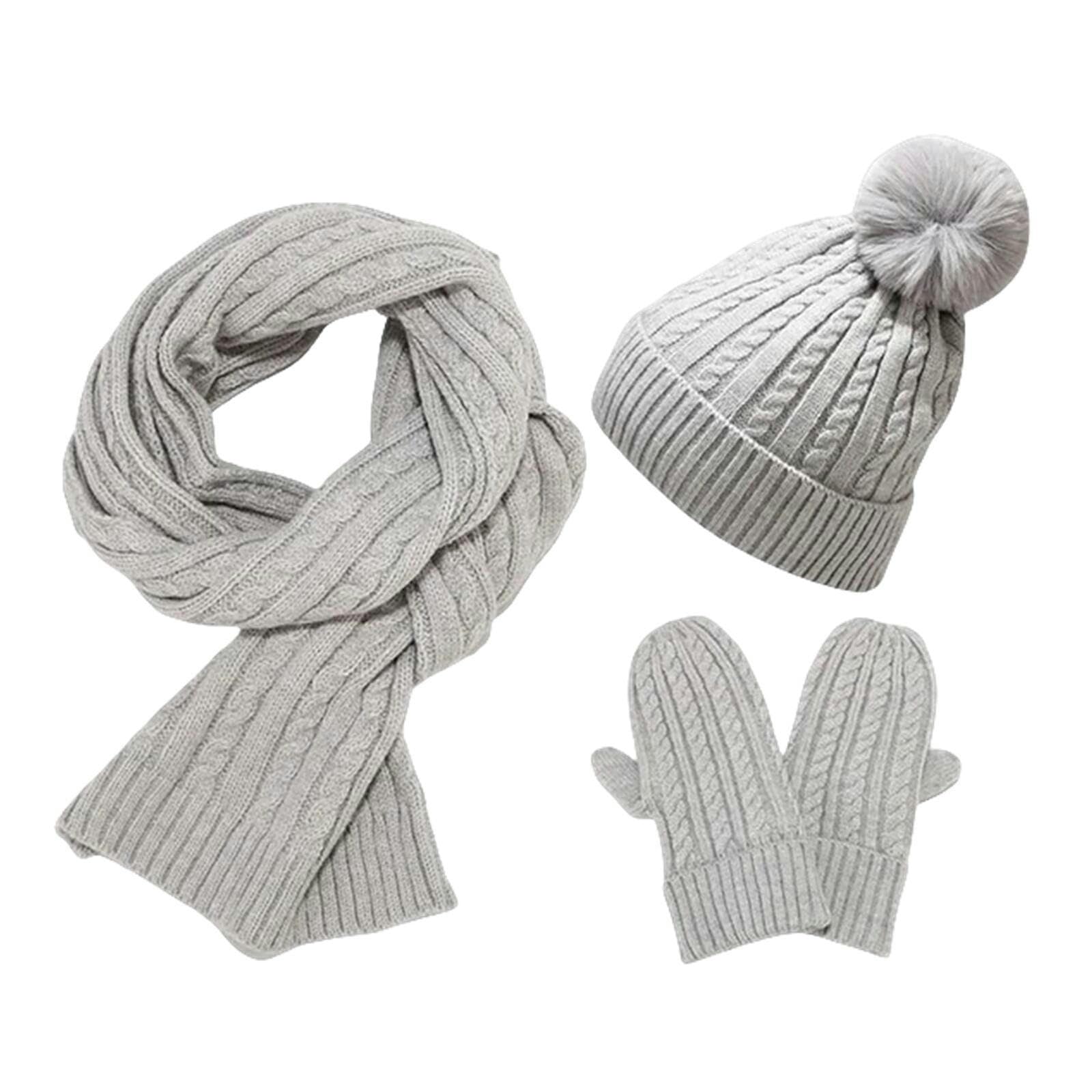 Gorro y bufanda de invierno con guantes para paseos y nieve 8