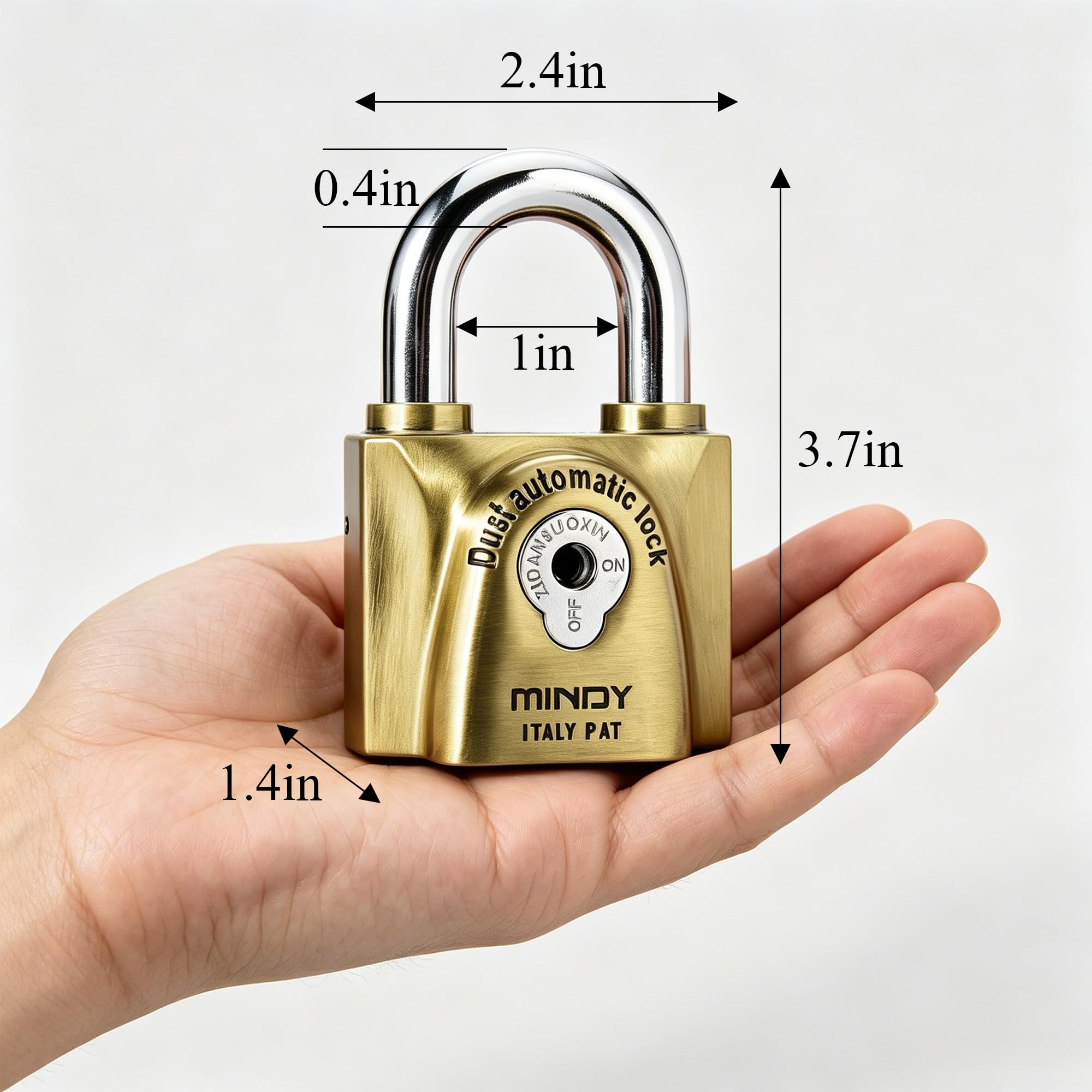 Mindy 60mm Heavy Duty Waterproof Keyed Padlock with 4 Keys
